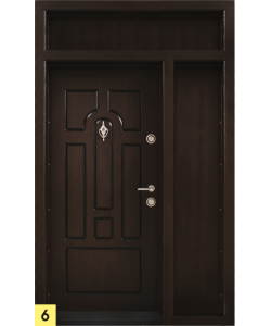 Еднокрила входна врата Т-108, цвят Тъмен орех, по индивидуална поръчка