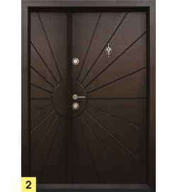 Еднокрила входна врата Т-109, цвят Тъмен орех, по индивидуална поръчка
