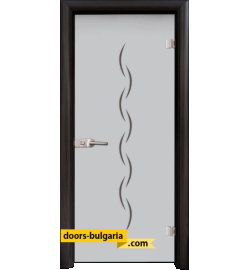 Стъклена интериорна врата, Gravur G 13-1, каса Венге