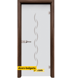 Стъклена интериорна врата, Gravur G 13-1, каса Орех