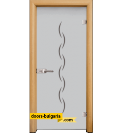 Стъклена интериорна врата, Gravur G 13-1, каса Светъл дъб
