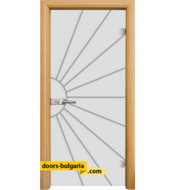 Стъклена интериорна врата, Gravur G 13-2, каса Светъл дъб