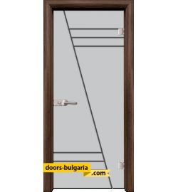 Стъклена интериорна врата, Gravur G 13-4, каса Ореx