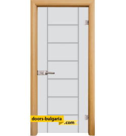 Стъклена интериорна врата, Gravur G 13-6, каса Светъл дъб
