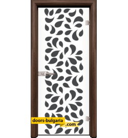Стъклена интериорна врата, Print G 13-1, каса Орех