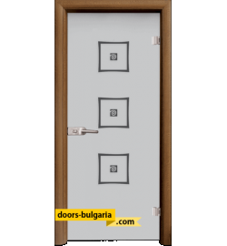 Стъклена интериорна врата, Sand G 14-3, каса Златен дъб