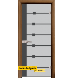Стъклена интериорна врата, Sand G 14-5, каса Златен дъб