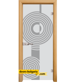 Стъклена интериорна врата, Sand G 14-6, каса Светъл дъб